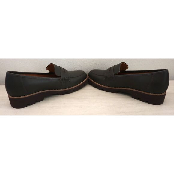 Vionic Women's Sz 10M Dark Khaki Green Leather Cheryl II Slip-On Loafers - Picture 8 of 12